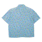 SOLANGE MONDOR Womens Printed Shirt Blue Collared Spotted L