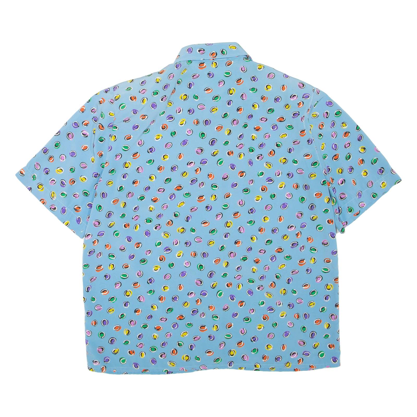 SOLANGE MONDOR Womens Printed Shirt Blue Collared Spotted L