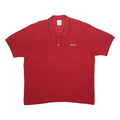 ADIDAS Mens Red Short Sleeve Plain 2XL Cotton Polo Shirt Tipped Collar