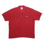 ADIDAS Mens Red Short Sleeve Plain 2XL Cotton Polo Shirt Tipped Collar