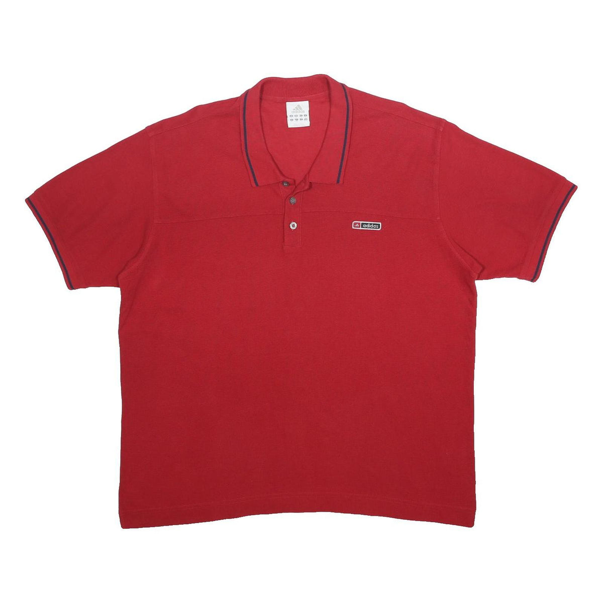 ADIDAS Mens Red Short Sleeve Plain 2XL Cotton Polo Shirt Tipped Collar