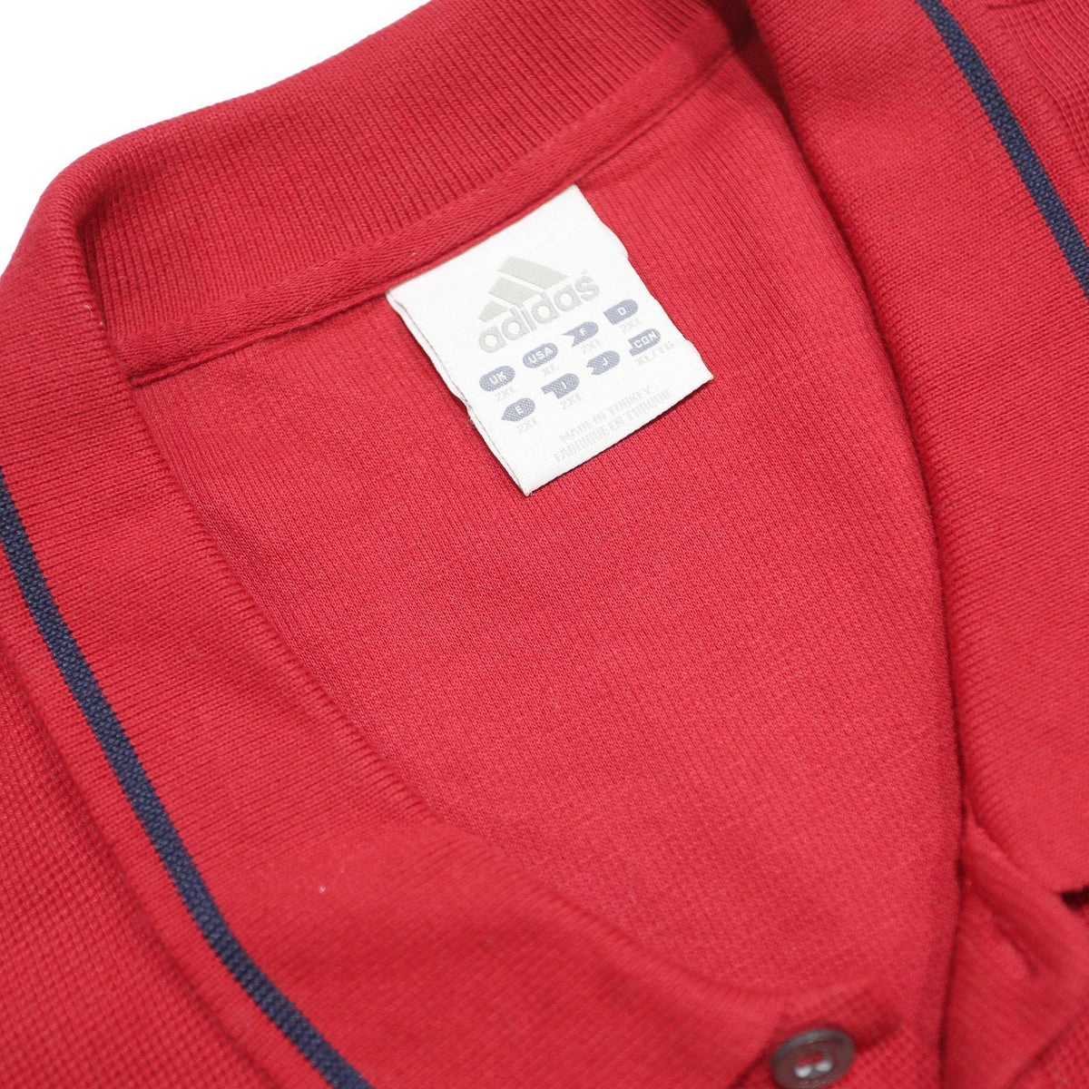 ADIDAS Mens Red Short Sleeve Plain 2XL Cotton Polo Shirt Tipped Collar