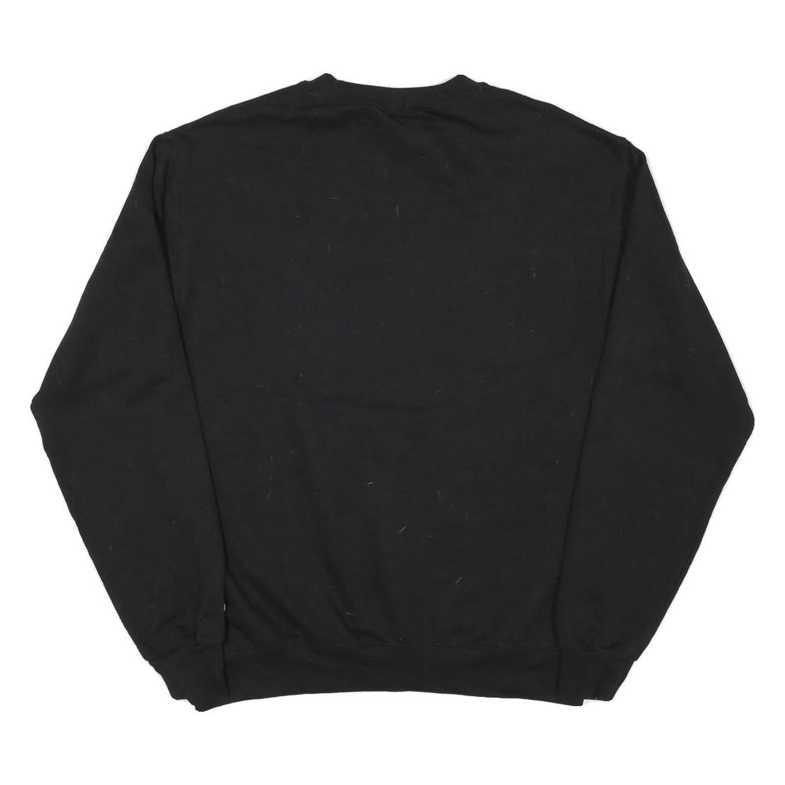 CHAMPION Mens Black Crew Neck M Cotton Blend Sweatshirt Pullover 7ACRES Logo