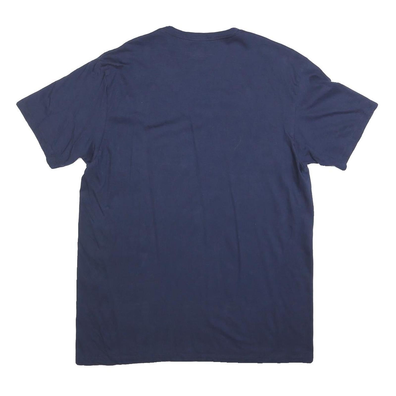 CALVIN KLEIN Womens Navy Blue V-Neck T-Shirt L Short Sleeve Cotton Blend