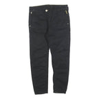 MELTIN POT Womens Polyester Blend Black Slim Straight Trousers W28 L22 Stylish