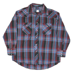WRANGLER Mens Blue Black & Red Check Shirt L Casual Western Long Sleeve