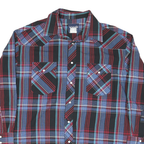 WRANGLER Mens Blue Black & Red Check Shirt L Casual Western Long Sleeve