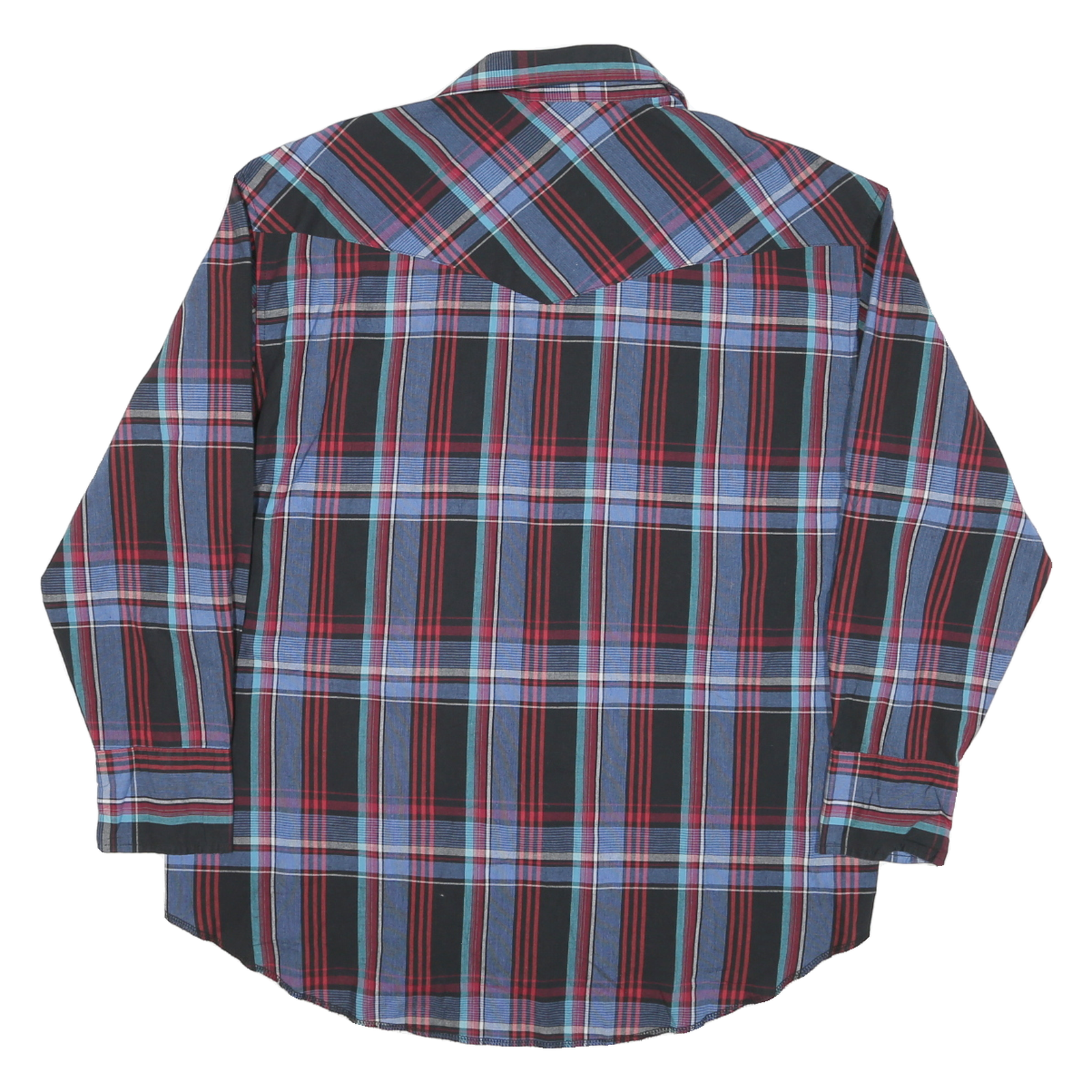 WRANGLER Mens Blue Black & Red Check Shirt L Casual Western Long Sleeve