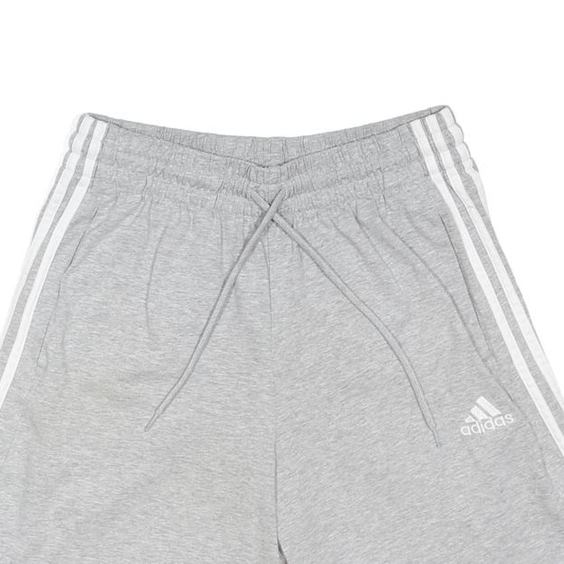 ADIDAS Mens Grey Casual Cotton Blend Sports Shorts M W28 Elastic Waistband
