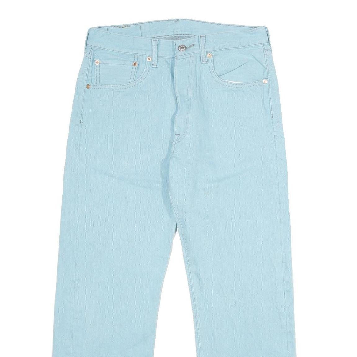 LEVI'S 501XX Mens Jeans Blue Classic Straight Denim Light W32 L30 Button Closure