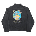 LEE Womens Black Denim Jacket XL Cotton Plain Button Show Boat National Tour