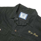LEE Womens Black Denim Jacket XL Cotton Plain Button Show Boat National Tour
