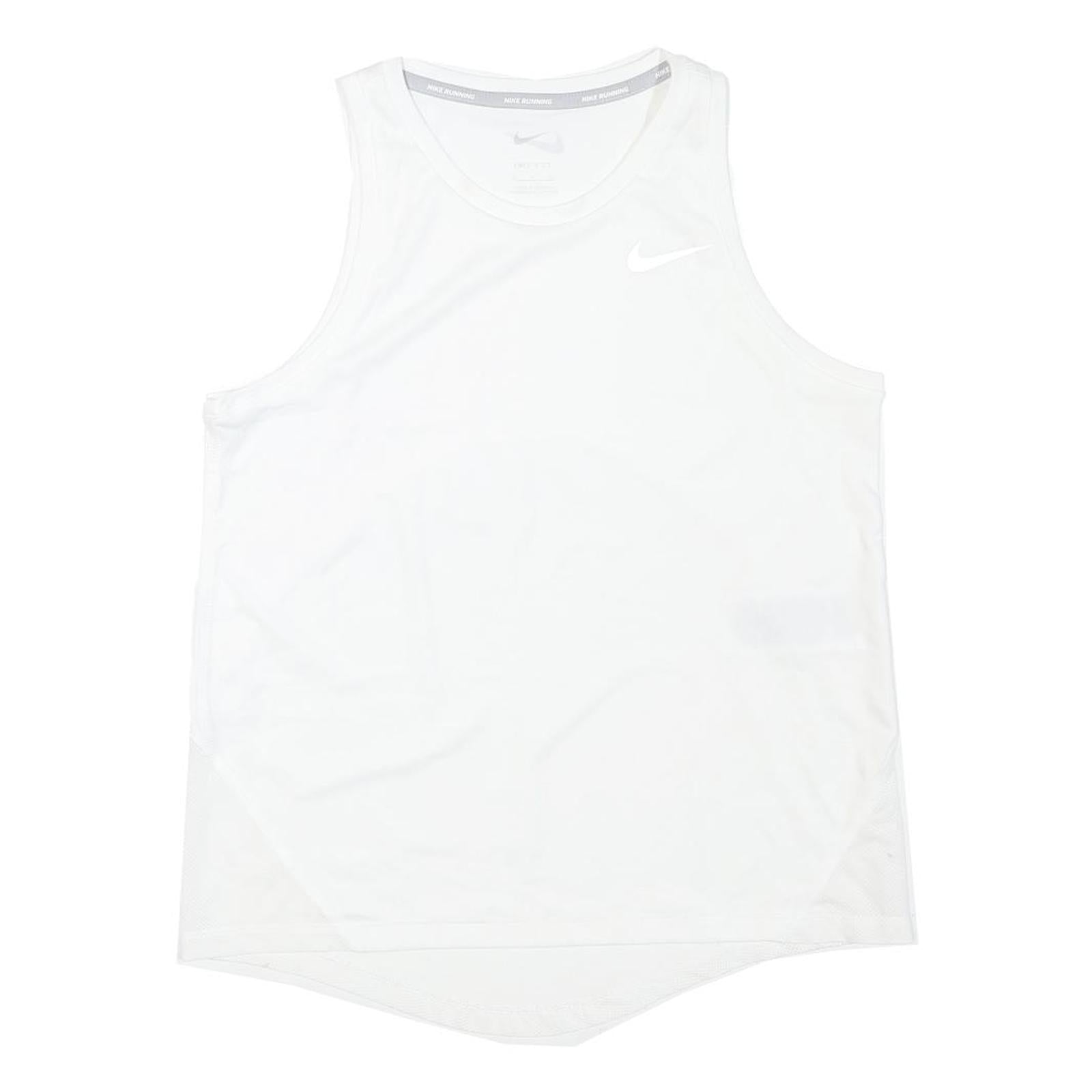 NIKE Womens White Sleeveless Graphic T-Shirt S Crew Neck Sports Fitness Top