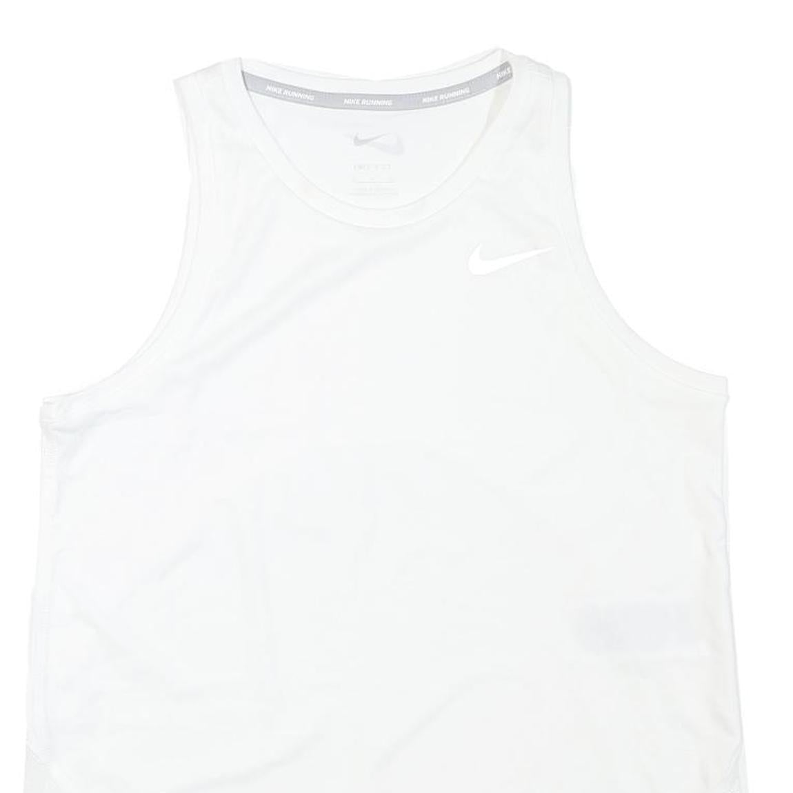 NIKE Womens White Sleeveless Graphic T-Shirt S Crew Neck Sports Fitness Top