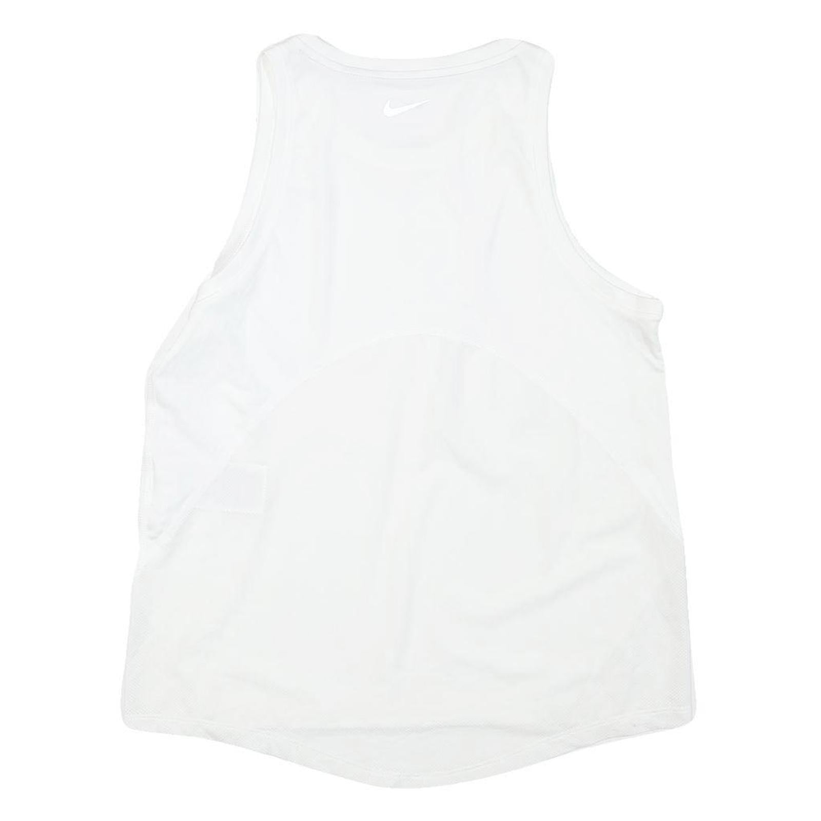 NIKE Womens White Sleeveless Graphic T-Shirt S Crew Neck Sports Fitness Top