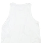 NIKE Womens White Sleeveless Graphic T-Shirt S Crew Neck Sports Fitness Top