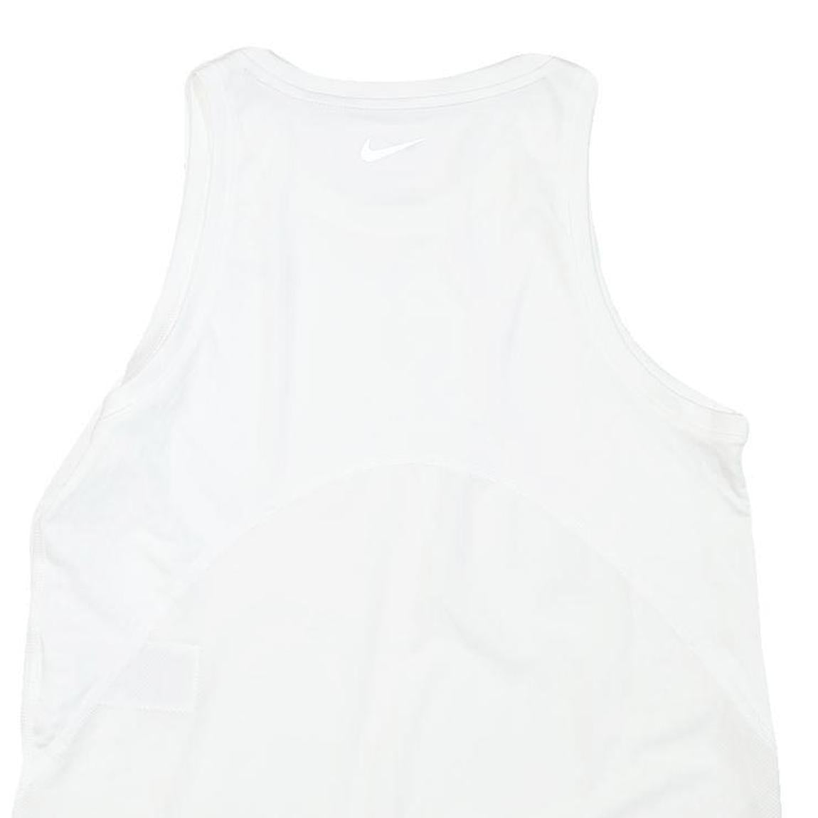 NIKE Womens White Sleeveless Graphic T-Shirt S Crew Neck Sports Fitness Top