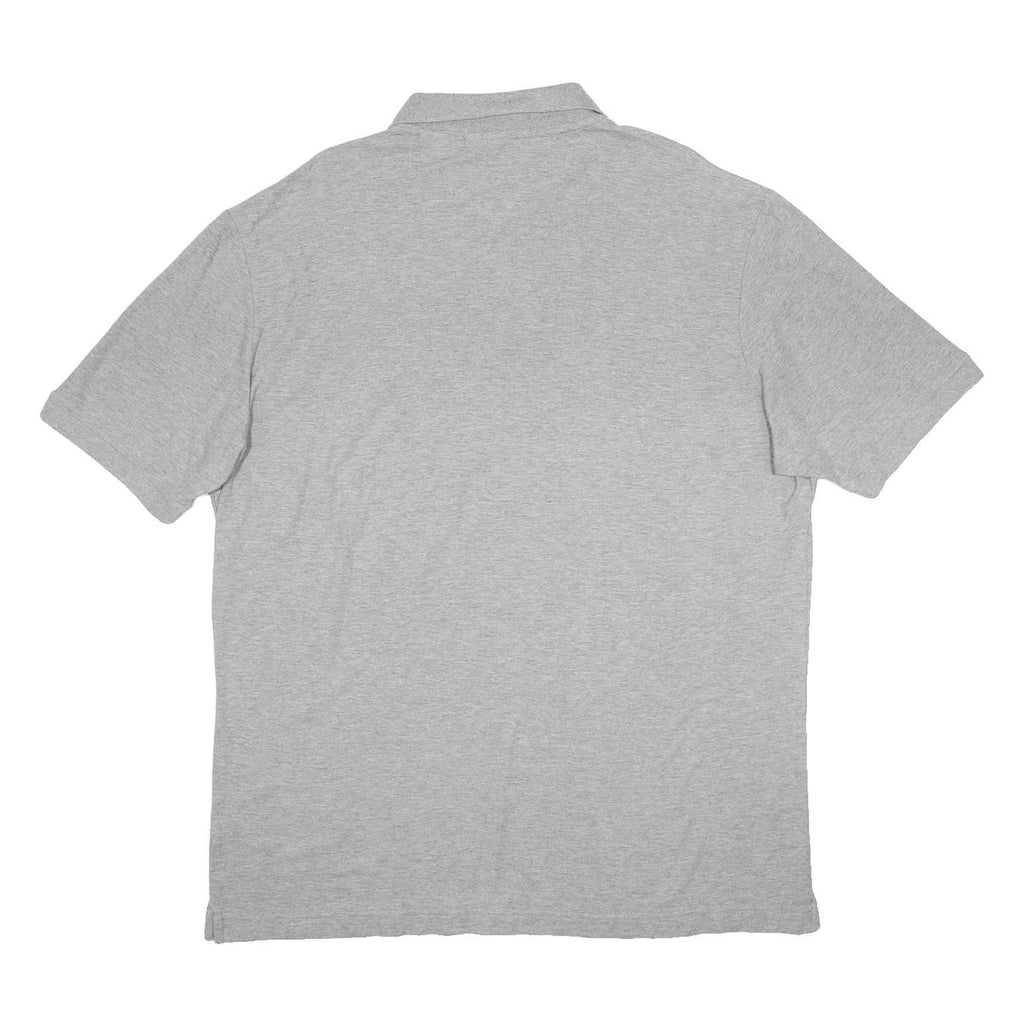 FILA Mens Grey Short Sleeve Plain Polo Shirt L Cotton Casual Classic Fit