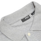 FILA Mens Grey Short Sleeve Plain Polo Shirt L Cotton Casual Classic Fit