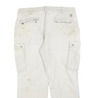 CARHARTT Mens Cotton Blend Beige Relaxed Cargo Trousers W40 L30 Workwear Zip
