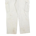 CARHARTT Mens Cotton Blend Beige Relaxed Cargo Trousers W40 L30 Workwear Zip