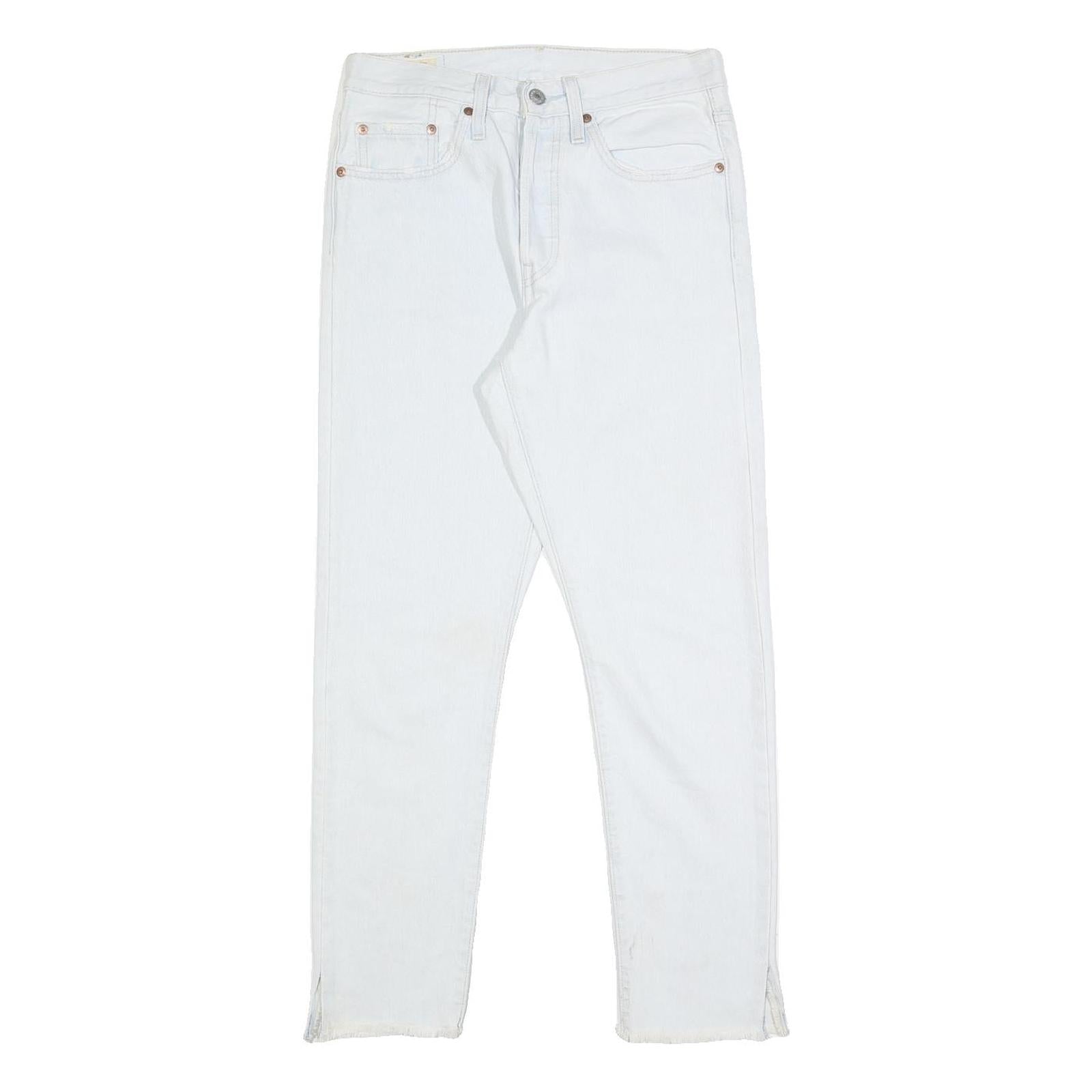 LEVI'S 501 Big E Womens Jeans White Regular Straight Denim Raw W26 L28 Classic