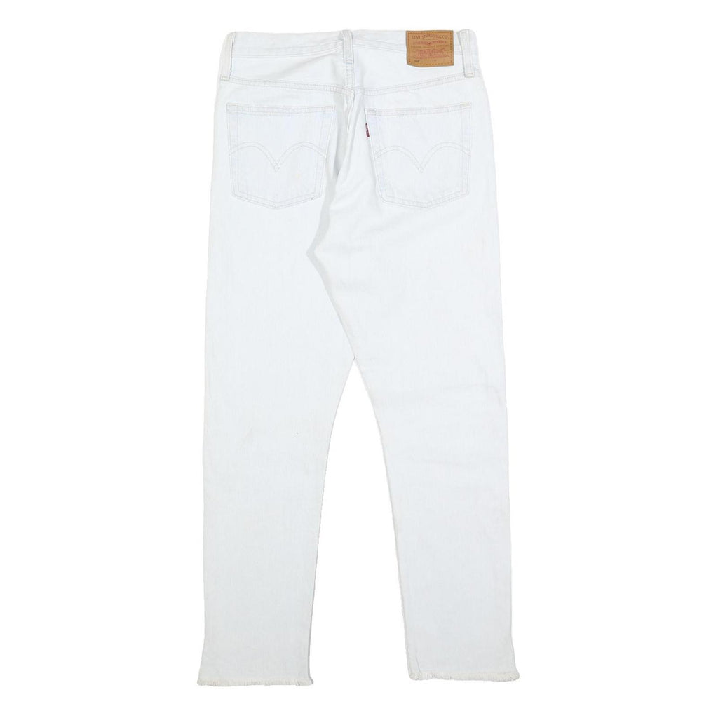 LEVI'S 501 Big E Womens Jeans White Regular Straight Denim Raw W26 L28 Classic
