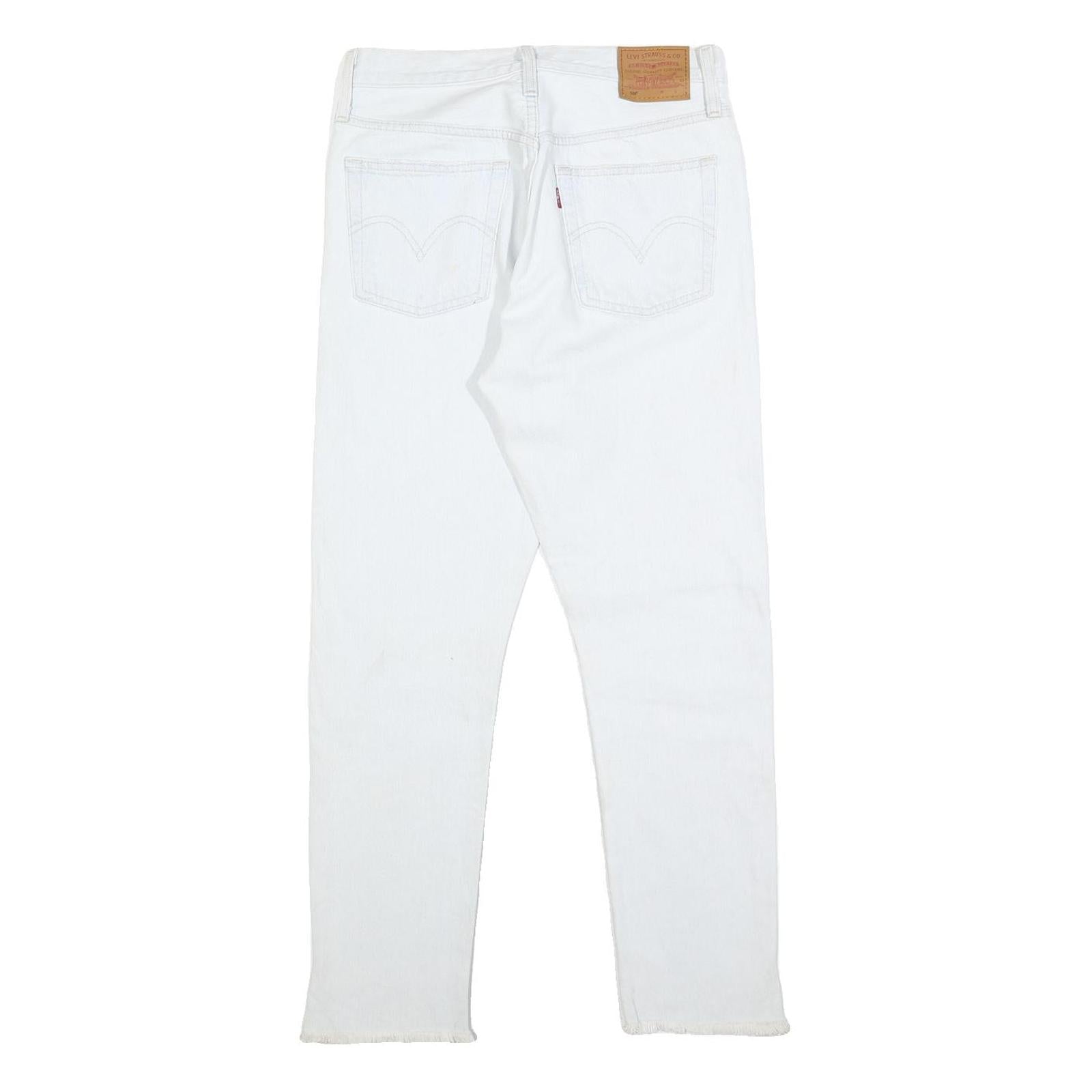LEVI'S 501 Big E Womens Jeans White Regular Straight Denim Raw W26 L28 Classic