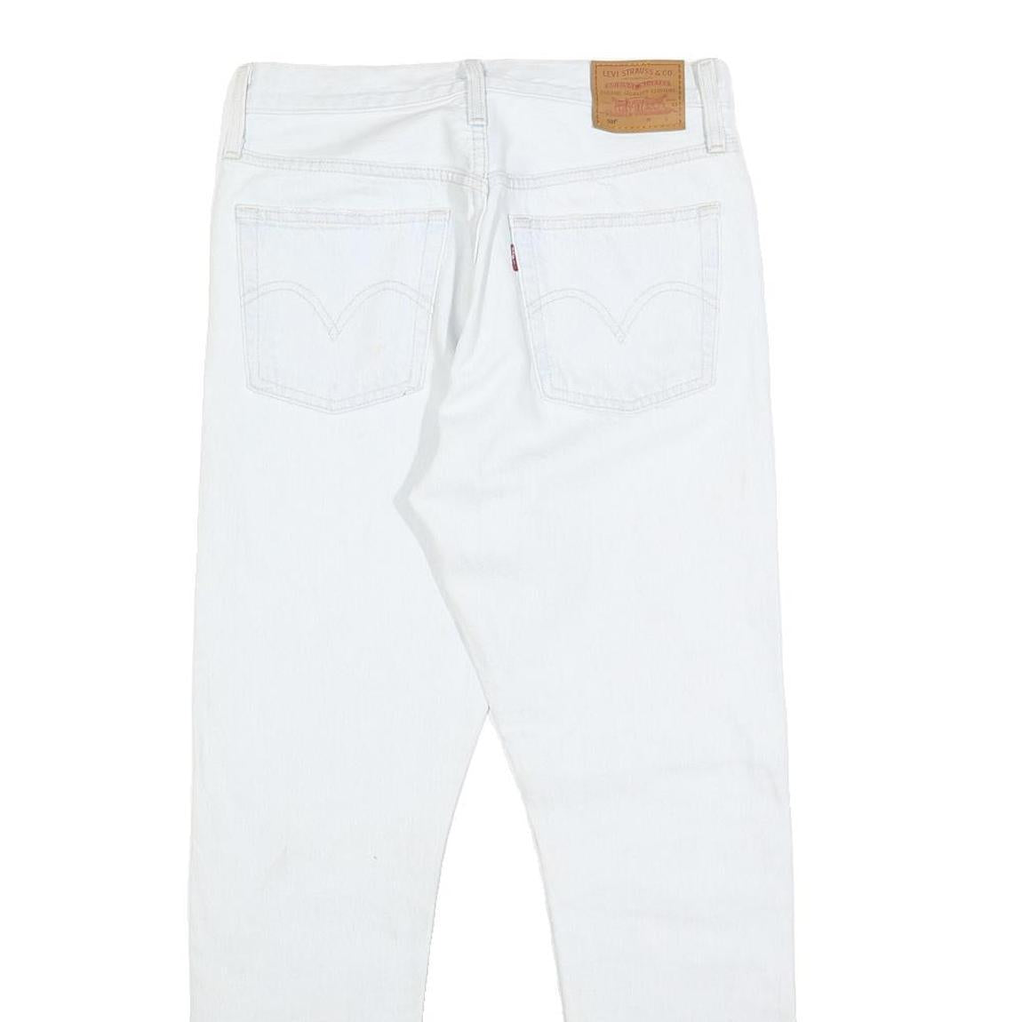 LEVI'S 501 Big E Womens Jeans White Regular Straight Denim Raw W26 L28 Classic