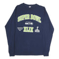DELTA Mens Navy Blue Super Bowl XLIX Graphic T-Shirt XL Long Sleeve Crew Neck