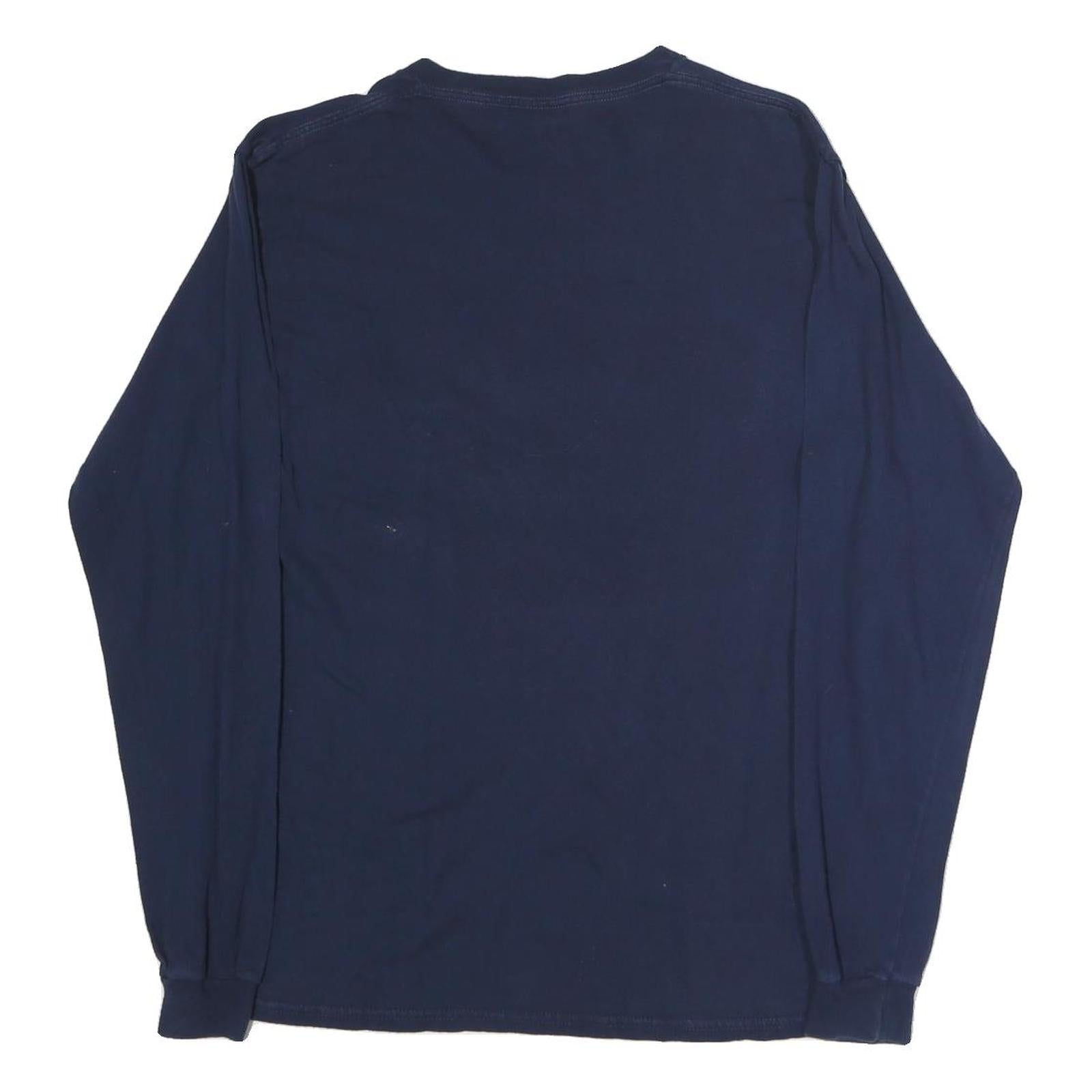 DELTA Mens Navy Blue Super Bowl XLIX Graphic T-Shirt XL Long Sleeve Crew Neck