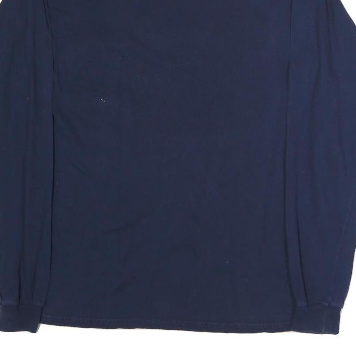 DELTA Mens Navy Blue Super Bowl XLIX Graphic T-Shirt XL Long Sleeve Crew Neck