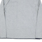 NAUTICA Mens Grey & Navy Logo Pattern Jumper 1/4 Zip Polyester Blend M Stylish