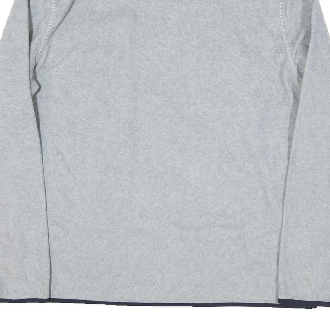 NAUTICA Mens Grey & Navy Logo Pattern Jumper 1/4 Zip Polyester Blend M Stylish