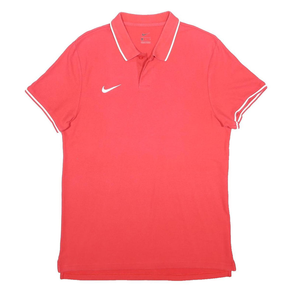 NIKE Mens Red Short Sleeve Plain Polo Shirt L Cotton Blend Sportswear