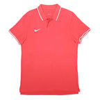NIKE Mens Red Short Sleeve Plain Polo Shirt L Cotton Blend Sportswear