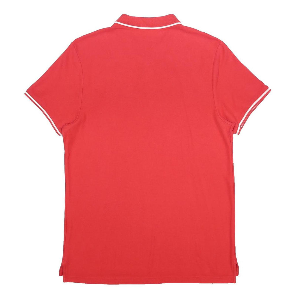 NIKE Mens Red Short Sleeve Plain Polo Shirt L Cotton Blend Sportswear