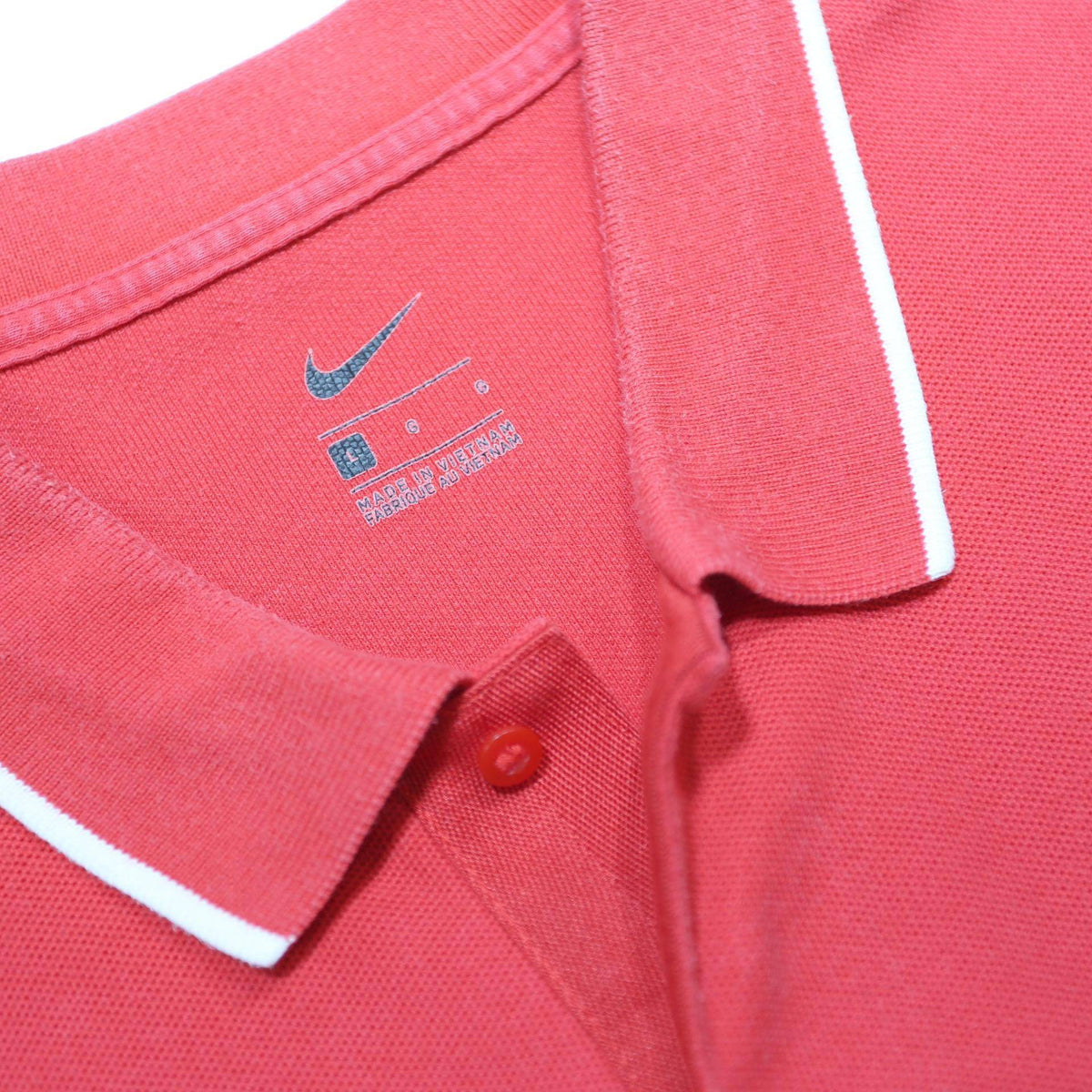 NIKE Mens Red Short Sleeve Plain Polo Shirt L Cotton Blend Sportswear