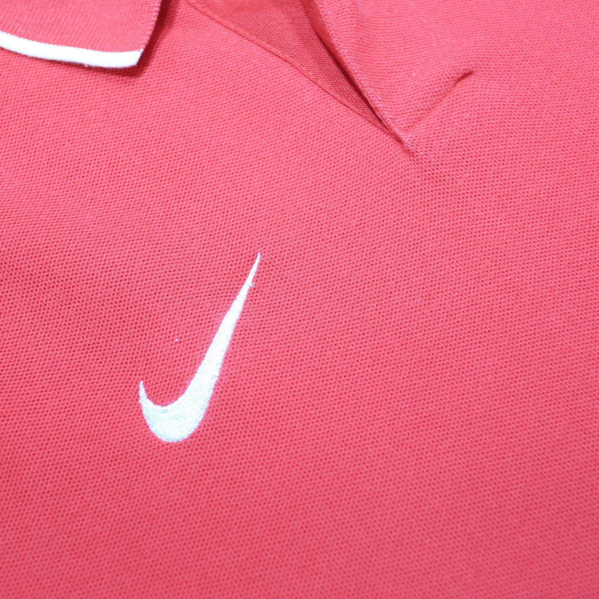 NIKE Mens Red Short Sleeve Plain Polo Shirt L Cotton Blend Sportswear