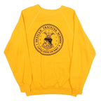 Mens Yellow Officer Training School Sweatshirt Crew Neck S Cotton Blend Casual