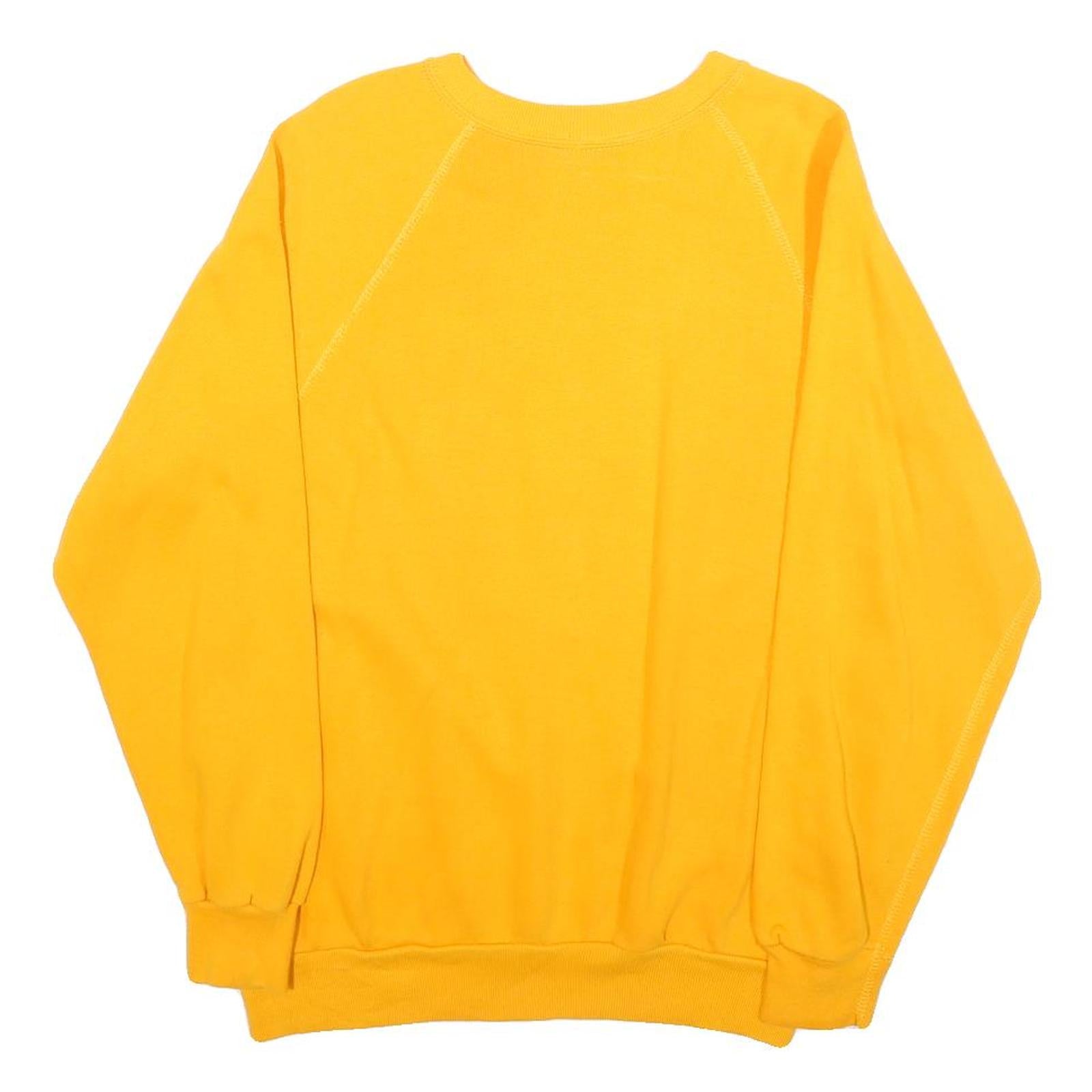 Mens Yellow Officer Training School Sweatshirt Crew Neck S Cotton Blend Casual