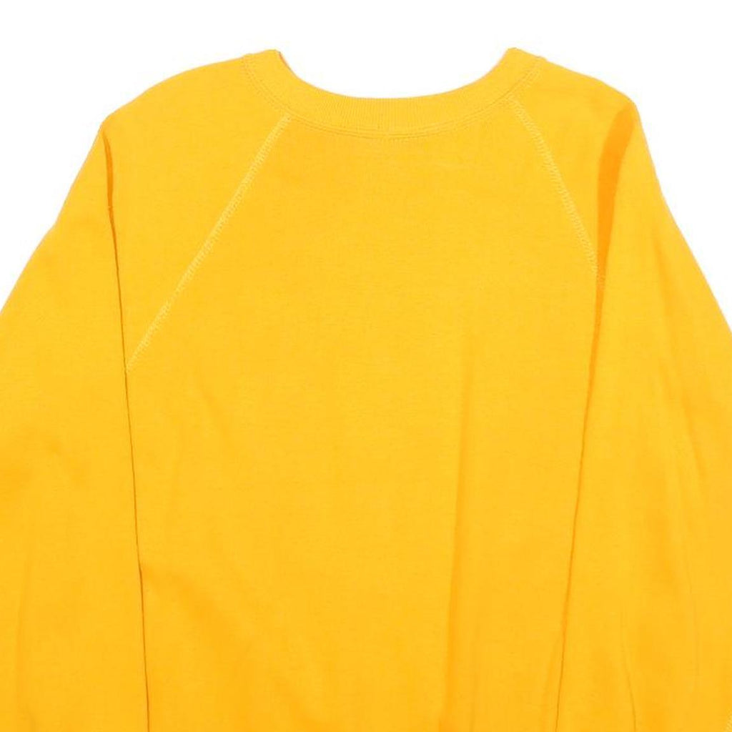 Mens Yellow Officer Training School Sweatshirt Crew Neck S Cotton Blend Casual