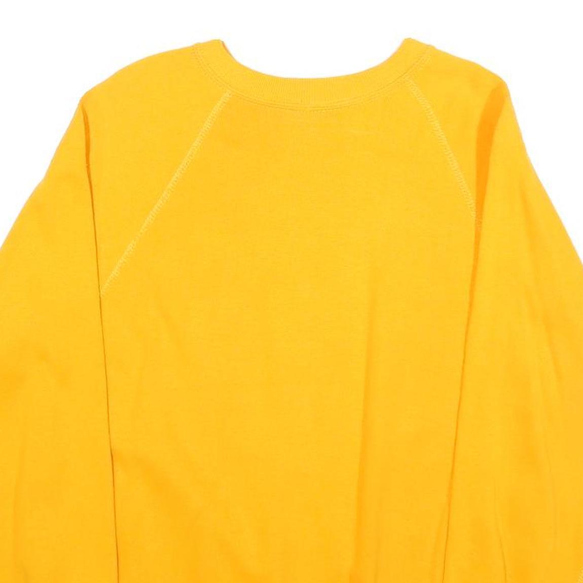 Mens Yellow Officer Training School Sweatshirt Crew Neck S Cotton Blend Casual