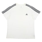 ADIDAS Mens White & Black Graphic T-Shirt XL Short Sleeve Crew Neck Sports