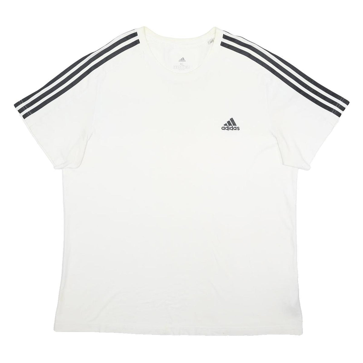 ADIDAS Mens White & Black Graphic T-Shirt XL Short Sleeve Crew Neck Sports