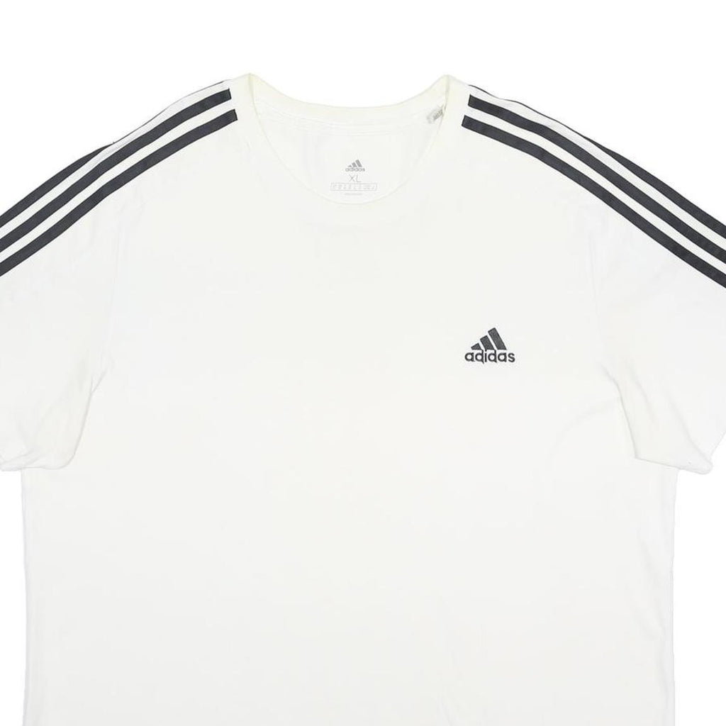 ADIDAS Mens White & Black Graphic T-Shirt XL Short Sleeve Crew Neck Sports