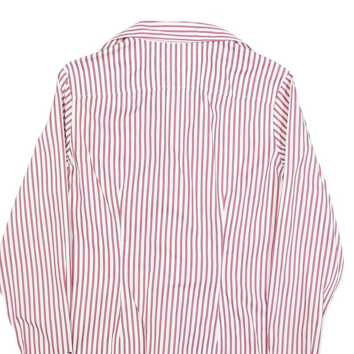 TOMMY HILFIGER Womens Red & White Striped Shirt S Cotton Blend Classic Fit