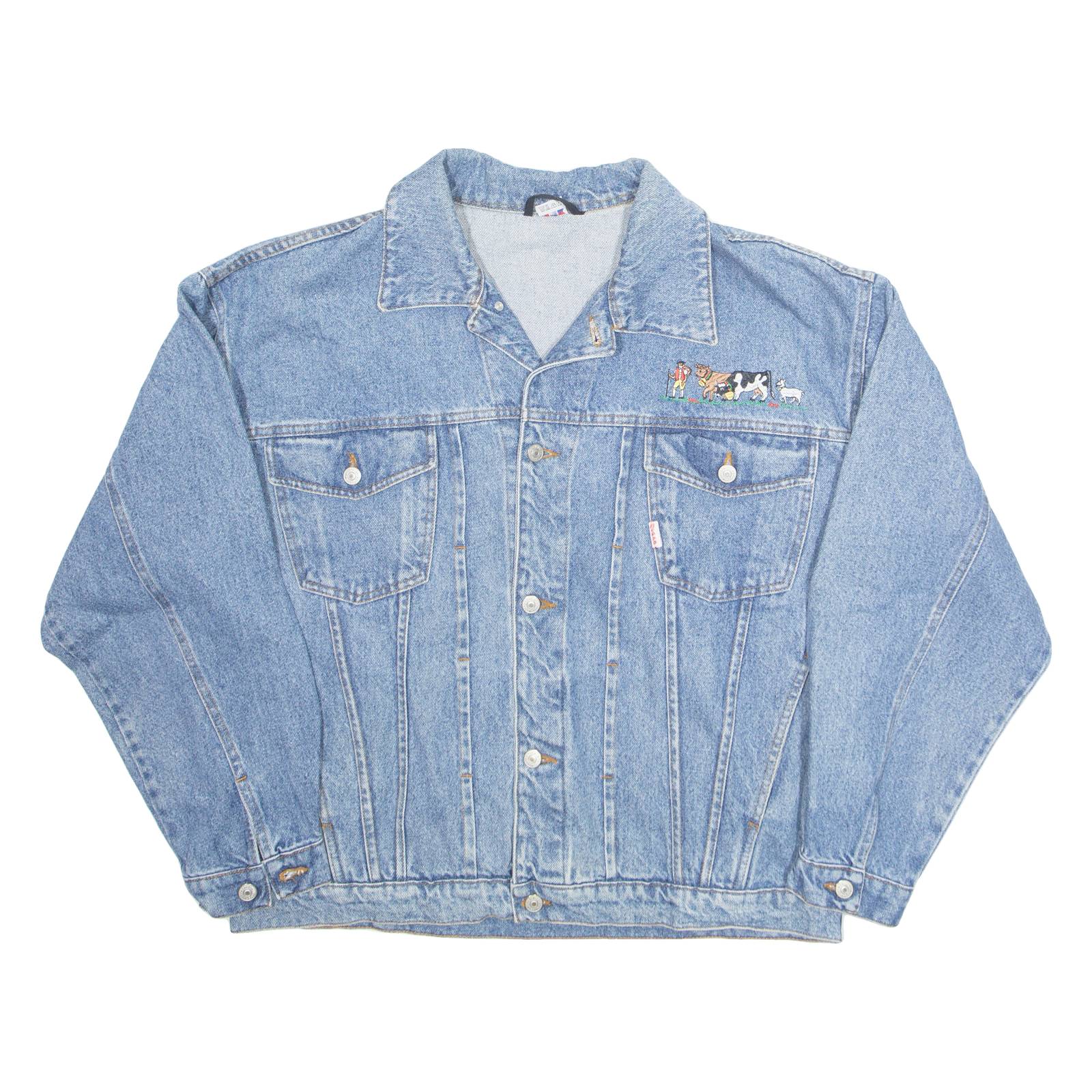 BEPPO Womens Denim Jacket Blue L