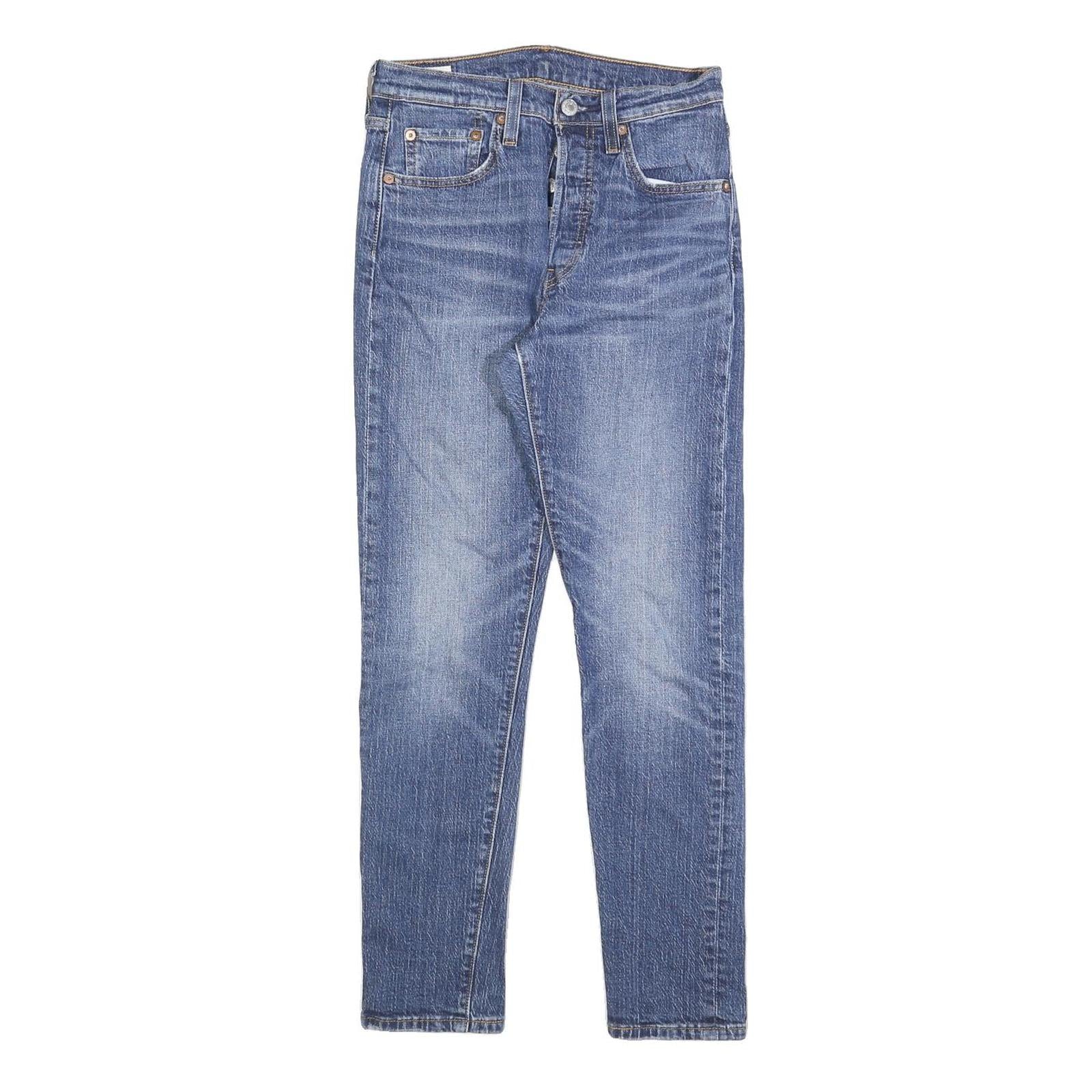 LEVI'S 501S Womens Jeans Blue Regular Straight Denim Medium Wash W25 L28 Classic