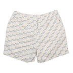 POLO RALPH LAUREN Mens White Casual Cotton Blend Shorts M W30 All Over Logo
